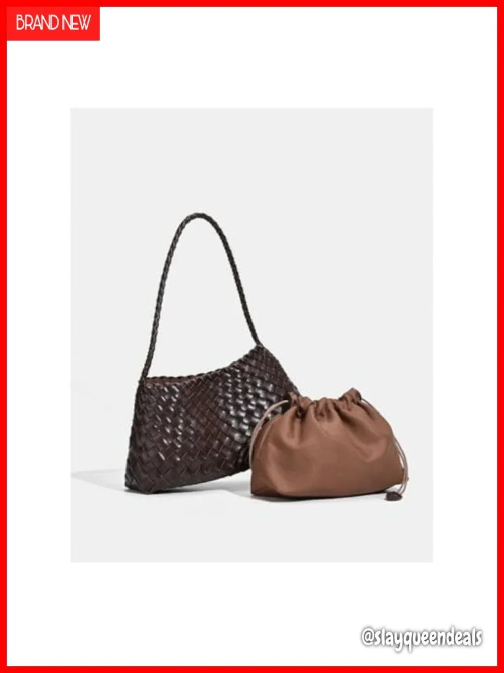 Hand Woven Leather Shoulder Bag Hobo Purse